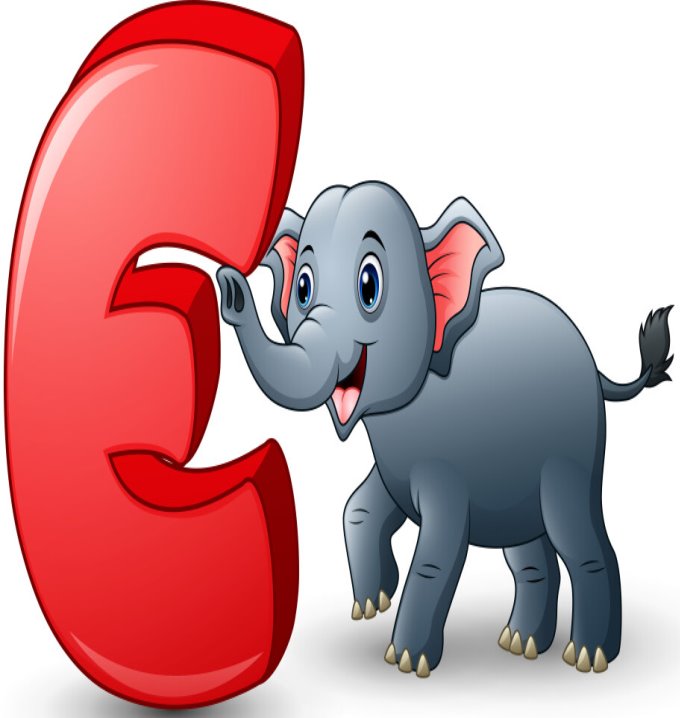 Letter e is for elephant cartoon alphabet Vector Image